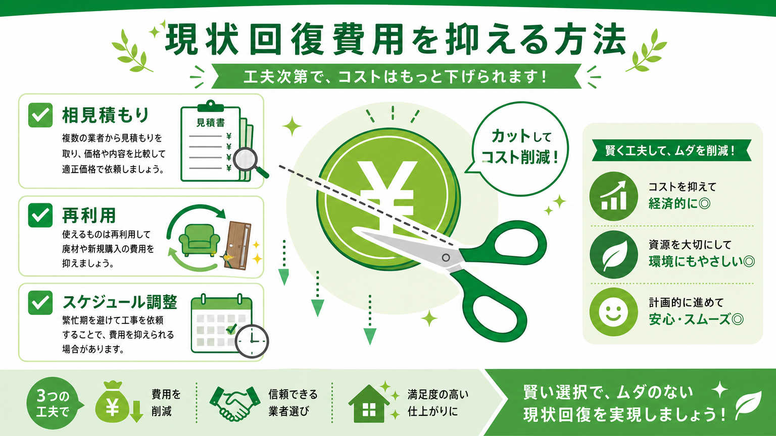 現状回復費用を抑えるための具体的な方法
